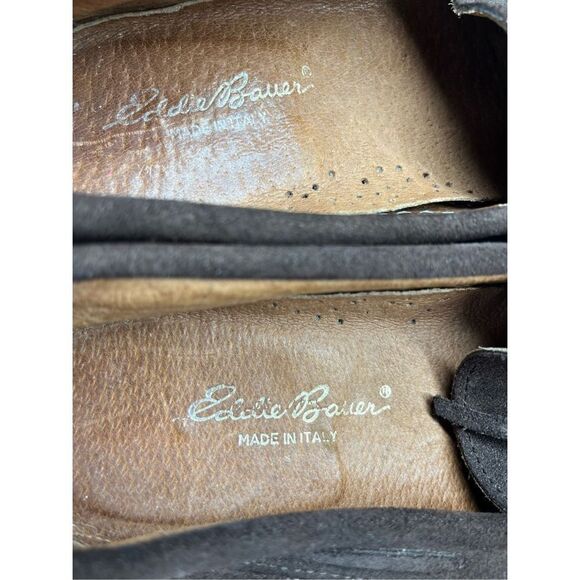 Eddie Bauer Women’s Leather Loafers Slip On Brown Shoes Size 9.5M Made in Italy - Picture 9 of 11